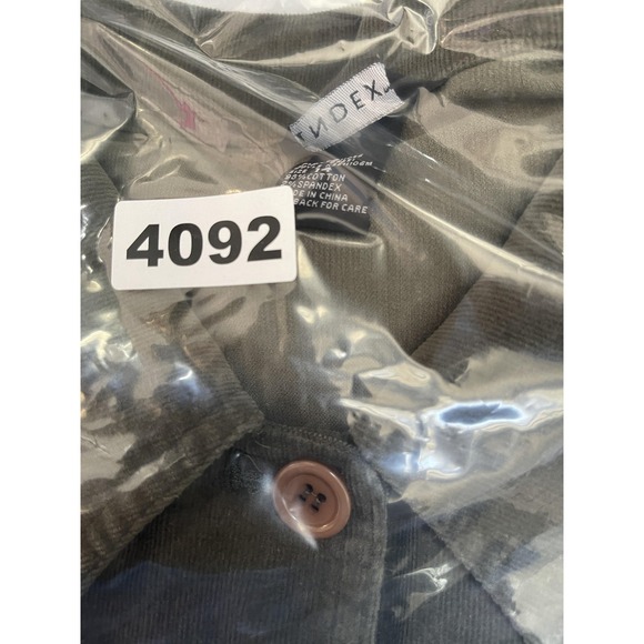 Corduroy Chore Jacket Women Size 14 Green Utility Academia Gorpcore Button Pockt - Picture 9 of 9